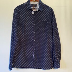 Jared Lang Navy and White Patterned Shirt